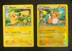Pikachu 27/111 & Raichu 28/111 Furious Fists Common/Uncommon Non-Holo - Image 1