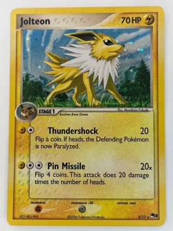 2006 Jolteon 3/17 POP Series 3 LP Holo Rare English Pokemon TCG - Image 1