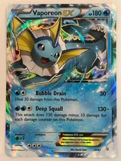 Pokemon TCG Vaporeon EX 24/83 XY Generations Ultra Rare 2016 MP Condition - Image 1