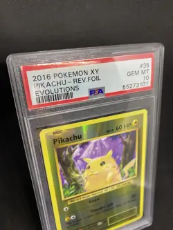 2016 Pokemon XY Evolutions Reverse Foil Holo Pikachu #35 Rare PSA 10 - Image 2