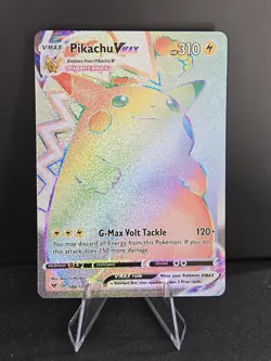 Pokemon TCG Pikachu Vmax Rainbow Rare 188/185 Vivid Voltage Secret Rare - Image 1