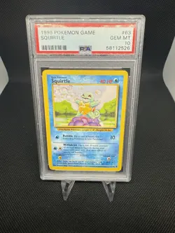 Pokemon TCG Squirtle Base Set 63/102 Regular 1999-2000 WOTC PSA10 - Image 1