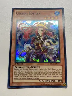 Yugioh Gishki Emilia Super Rare 1st Edition HA06-EN041 MP - Image 1