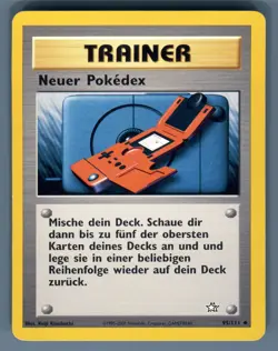 2001 Pokemon Trainer Neuer New Pokedex Vintage Neo Genesis German Card - Image 1