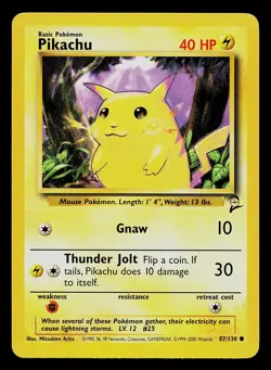 Pokemon Card - Pikachu Base Set 2 87/130 Common - Image 1