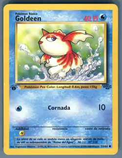 Goldeen Spanish 53/64 Jungle 1st Edition Common Pokemon Card Moderate Play - Image 1