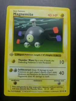 Pokemon Card - 1st Edition Shadowless Base Set - Magnemite 53/102 Near Mint - Image 1