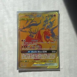 Pokemon 2021 Reshiram & Charizard GX SM247 Black Star Promo Tag Team Holo Card - Image 1