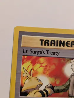 Lt. Surge’s Treaty 112/132 - Vtg Pokemon Trainer Card - Nintendo 1999-2000 WOTC - Image 4