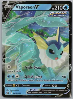 Pokemon Card Vaporeon SWSH150 Black Star Promo Holo Rare Near Mint - Image 1