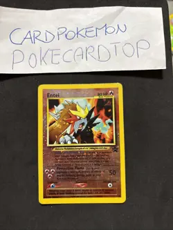 Pokemon Card Entei 34-promo-Eng-Holo Reverse-Swirl-Good! - Image 1