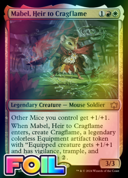x1 Mabel, Heir to Cragflame BLB Bloomburrow MTG 224 FOIL RARE M/NM 1x - Image 1
