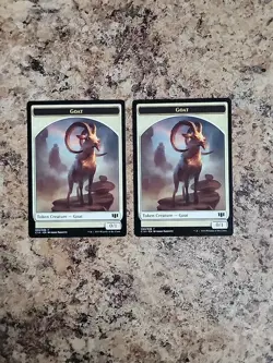 2x MTG Wurm/Goat Double-sided Token MTG Commander 2014 #32 & 33 Wurmcoil Engine - Image 5
