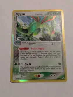 Pokemon Card Flygon 7/110 Rare Reverse Holo EX Holon Phantoms - MP Dent - Image 1