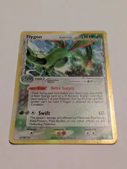 Pokemon Card Flygon 7/110 Rare Reverse Holo EX Holon Phantoms - MP Dent - Image 2