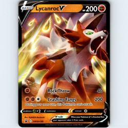 2022 Pokemon Lycanroc V SWSH199 Full Art Black Star Promo Ultra Rare Holo - NM💎 - Image 1