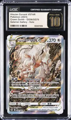 2023 POKEMON CROWN ZENITH #GG56 HISUIAN ZOROARK VSTAR CGC 10 PRISTINE - Image 1