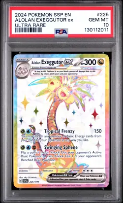 2024 POKEMON SSP EN-SURGING SPARKS ULTRA RARE #225 ALOLAN EXEGGUTOR EX PSA 10 - Image 1