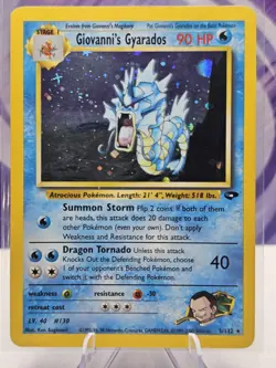 Pokemon TCG Giovanni's Gyarados Holo 5/132 Gym Challenge LP - Image 1