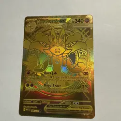 Mega Lucario Ex 188/132 Mega Evolution Gold Hyper Rare Pokemon TCG Card English - Image 1