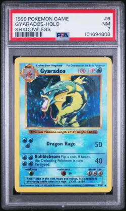 Pokemon 1999 Base Set Gyarados 6/102 Shadowless PSA 7 6/102 - Image 1