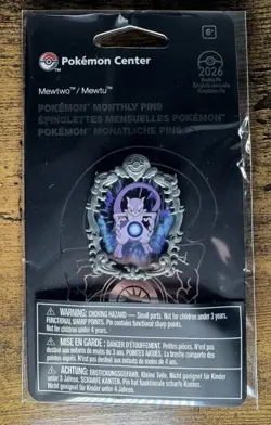 Mewtwo Pokemon Monthly Pins: Legendary Moments Pin (1 of 12) - In Hand For Post! - Image 1