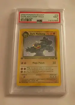 Pokemon Team Rocket 1st Edition Holo 10/82 Dark Machamp PSA 9 MINT - Image 1