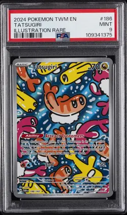 2024 POKEMON TWM EN-TWILIGHT MASQUERADE ILLUSTRATION RARE #186 TATSUGIRI PSA 9 - Image 1