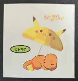 Japanese Pikachu Umbrella Charmander Daiichi Pan Deco Summer Sticker Pokemon LP - Image 1