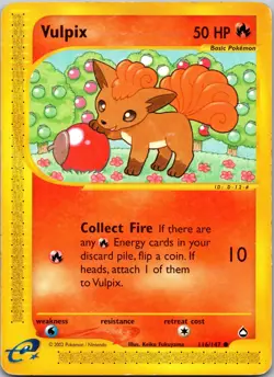 Vulpix 116/147 Aquapolis Pokemon TCG MP - Image 1