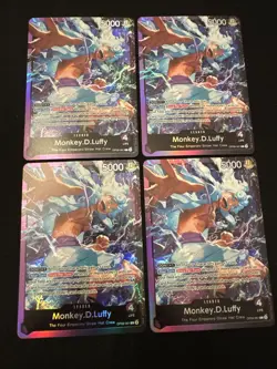4 One Piece monkey.D.Luffy OP09-061 Starter Deck 26 Gear 5 Leader Alt Foil NM - Image 1