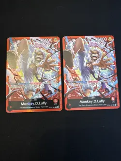 2 One Piece TCG Monkey D Luffy Leader Starter Deck EX ST21-001 Gear 5 Foil NM - Image 1