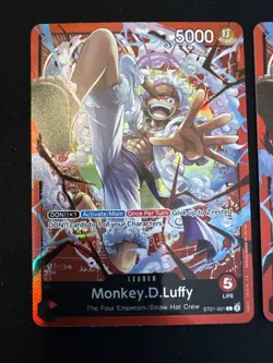 2 One Piece TCG Monkey D Luffy Leader Starter Deck EX ST21-001 Gear 5 Foil NM - Image 2