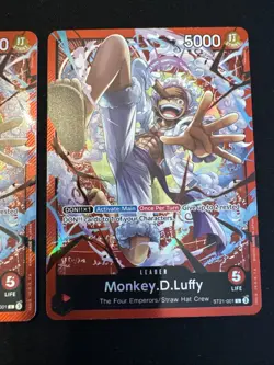 2 One Piece TCG Monkey D Luffy Leader Starter Deck EX ST21-001 Gear 5 Foil NM - Image 3