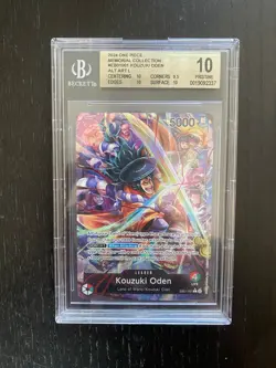 One Piece Card Game EB01-001 - Kouzuki Oden Alt Art Leader BGS 10 - Image 1
