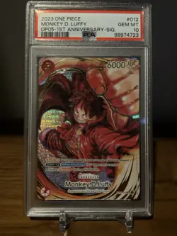 One Piece 2023 OP05-1ST Anniversary Oda Signature #12 Monkey D. Luffy PSA 10 Eng - Image 1