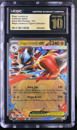 (PSA) CGC 10 Pristine Mega Lucario ex Black Star Promo Pokemon Card #012 Pop 3! - Image 1