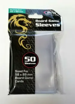 BCW 50 Count Board Game Card Protector Sleeves Clear 58 x 89 mm NEW NIP - Image 1