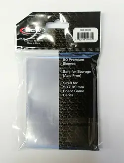 BCW 50 Count Board Game Card Protector Sleeves Clear 58 x 89 mm NEW NIP - Image 2