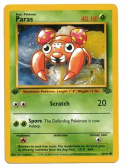 Pokemon Card: Paras 59/64 1st Edition Jungle Set Rare! EXC - Image 1