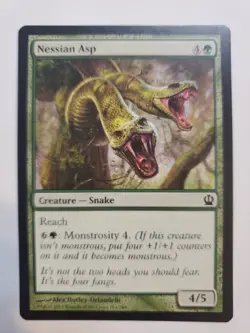 MTG Magic The Gathering Card Nessian Asp Creature Snake Green Theros 2013 - Image 1