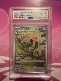 Pokemon Unfezant Black Bolt Illustration Rare Card 150/086 PSA 8! - Image 1
