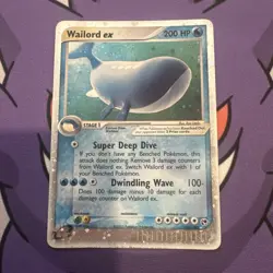 Pokemon Wailord EX Sandstorm 2003 100/100 Card Good Condition - Nice Holo Swirl - Image 1