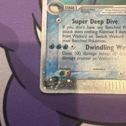 Pokemon Wailord EX Sandstorm 2003 100/100 Card Good Condition - Nice Holo Swirl - Image 2