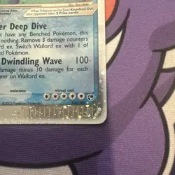 Pokemon Wailord EX Sandstorm 2003 100/100 Card Good Condition - Nice Holo Swirl - Image 3