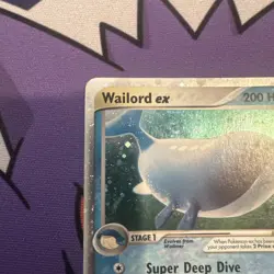 Pokemon Wailord EX Sandstorm 2003 100/100 Card Good Condition - Nice Holo Swirl - Image 5