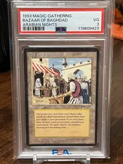 MTG 1993 Magic-Gathering Bazaar Of Baghdad Arabian Nights PSA 3 - Image 1