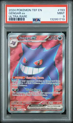 2024 POKEMON TEF EN-TEMPORAL FORCES ULTRA RARE #193 GENGAR EX PSA 9 - Image 1