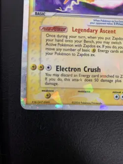 Pokemon TCG Zapdos EX Fire Red & Leaf Green #116/112 2004 - Image 2