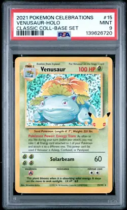 Venusaur Holo 15 Celebrations Classic Collection Pokemon PSA 9 *720 - Image 1